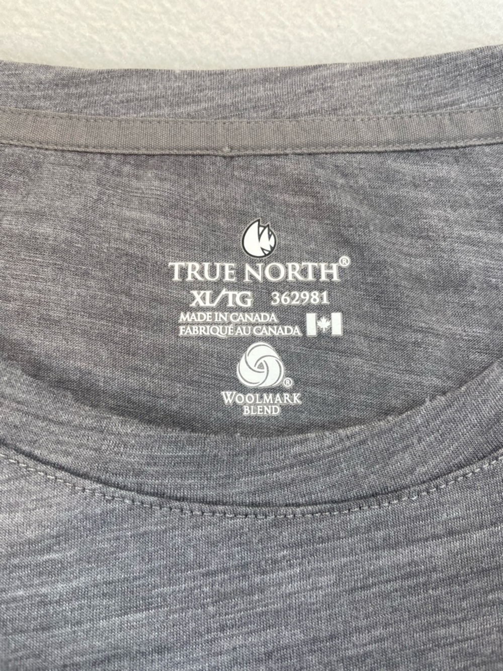 True North Unisex Wool Blend Short Sleeve T Shirt Size XL